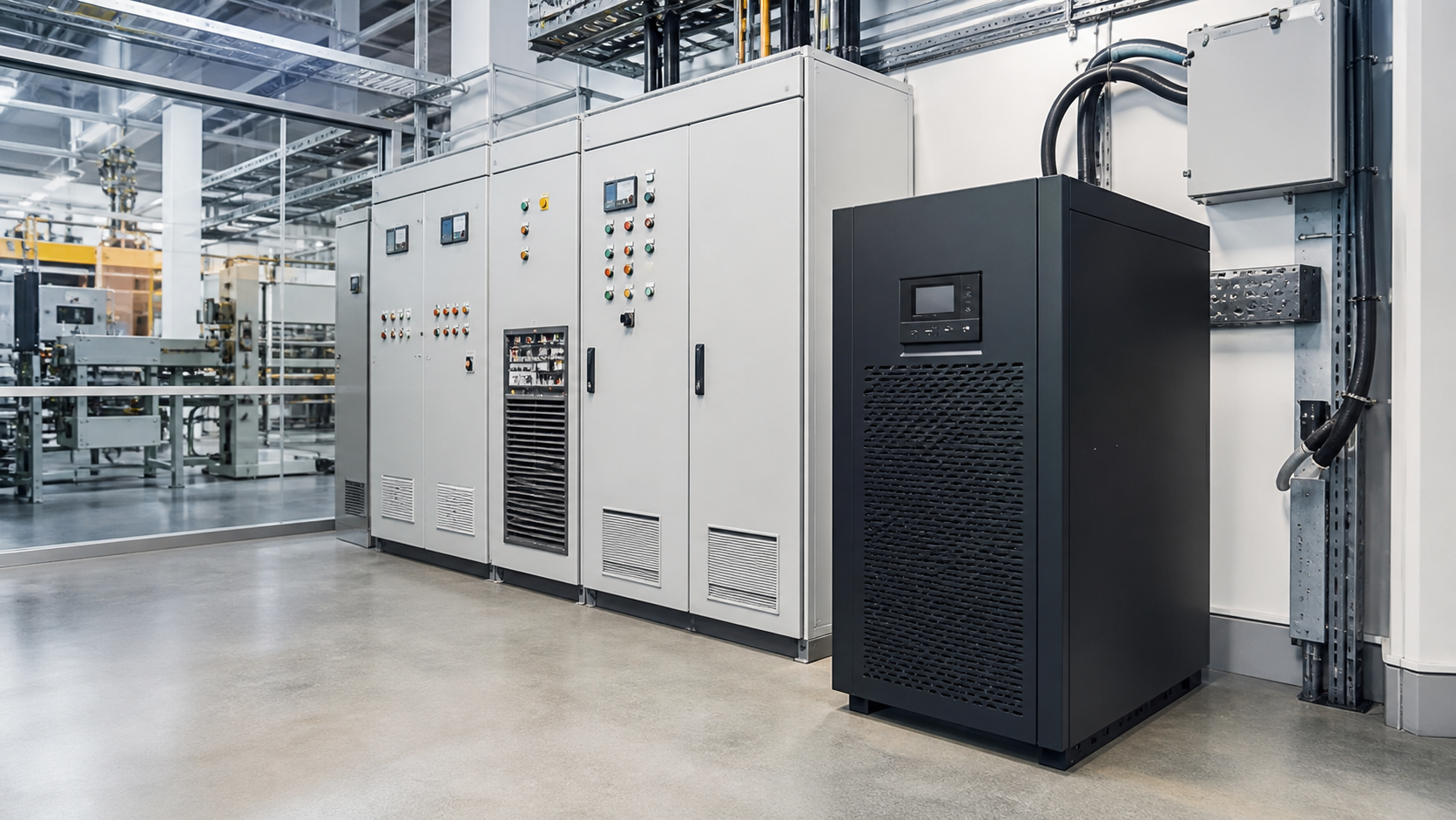 UPS industrial junto a tableros de control y automatizacion